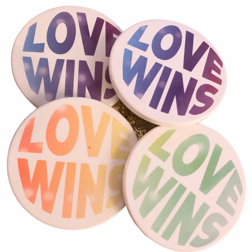 Love Is Love Ceramic Coasters - Love Wins -